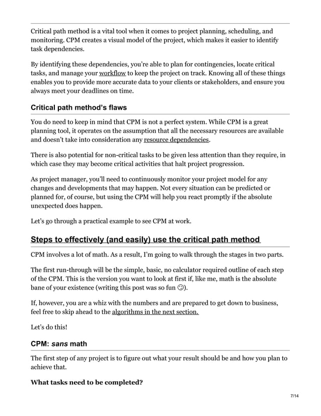 Master Project Management with the Critical Path Method