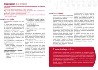 Organisation de la formation
1000 heures de formation centrées sur le développement des usages des dispositifs
numériques
Trois principes organisent la structuration de ce master professionnel.
•	Un ancrage théorique pluridisciplinaire (Sciences de l’Information et de la Communication,
  Psychologie, Sciences de l’éducation, Économie, Sociologie).
•	Une maîtrise des chaînes techniques de production.                                                    Deuxième année                                        Les étudiants réalisent un mémoire de recherche
•	Une approche globale, qui de la conception à la diffusion et aux usages, mobilise les méthodes et                                                           professionnelle qui leur permet de relier les
                                                                                                        Une seconde année centrée sur le développement        enseignements théoriques et des questions
  outils de conduite de projet.
                                                                                                        des connaissances et compétences en matière           pratiques. Cette découverte des pratiques de
                                                                                                        de conduite de projets numériques.                    recherche et développement contribue à la
Première année                                       • Maîtrise logiciels conception graphique
                                                                                                        Des enseignements théoriques sur les principes,       maîtrise de capacité d’analyse de situations
                                                       - Logiciel traitement graphique 2 dimensions.
Des enseignements théoriques au service d’une                                                           méthodes et outils pour la conduite de projet         complexes, véritable valeur ajoutée fournie par
                                                       - Logiciel traitement graphique 3 dimensions.
pratique.                                                                                               sont proposés, complétés par des mises en             cette capacité singulière à penser l’action et
La première année permet aux étudiants de            • Normes et standards                              situations concrètes qui immergent les étudiants      comprendre la dynamique de construction des
consolider leurs connaissances dans le champ           - Interopérabilité et accessibilité.             dans des projets réels (exemple : répondre à un       usages numériques.
de l’information et de la communication dont           - Normes et standards.                           véritable appel d’offres).                            En complément de ces activités, les étudiants
les notions sont ensuite réinvesties dans les        • Initiation chaine technique audiovisuelle        Les projets tutorés réalisés par groupe permettent    participent aux différentes manifestations
enseignements spécifiques au master.                    - Captation image et son.                       aux étudiants de conduire un projet de l’idée         organisées par les partenaires dans le domaine
L’apprentissage de méthodes d’enquêtes                  - Montage.                                      initiale à l’évaluation des usages. Certains          du numérique.
quantitatives et qualitatives permettra aux futurs   Des temps forts de réinvestissement de ces         projets sont proposés dans le cadre du réseau         Un partenariat particulier est établi avec AEC
professionnels de conduire des investigations        enseignements sont organisés. Les étudiants        Université Internationale du Multimédia (UIM).        (Aquitaine Europe Communication) pour
pour prendre en compte les attentes des futurs       doivent, dans un temps contraint, concevoir un     Un accompagnement à la construction                   accompagner les étudiants au sein de l’Auberge
utilisateurs des dispositifs numériques et pour      dispositif interactif en réponse à un cahier des   du parcours professionnel est proposé à               Numérique dans la maturation de leurs projets.
en mesurer les usages.                               charges qui leur est fourni.                       chaque étudiant ; rédaction d’un portfolio            L’engagement de chaque étudiant dans cette
70% du volume horaire en première année est          Le second temps de l’année se déroule en           de compétences (analyse de ses propres                formation suppose motivation et autonomie.
consacré à des enseignements spécifiques.            entreprise pendant une durée minimale de           acquis d’expérience dans une perspective de
                                                     3 mois.                                            valorisation de sa candidature), préparation
• Écriture interactive
                                                     Les modalités pédagogiques sont fondées            aux entretiens d’embauche.
  - Analyse structurelle, ergonomique et
     sémiologique d’applications interactives.       sur une pédagogie active et l’apprentissage
  - Écriture de scénario.                            collaboratif. La première année accueille
• Maîtrise outils logiciels et chaîne de
                                                     20 étudiants au maximum qui suivent les cours      7 mois de stage sur 2 ans
                                                     magistraux et sont répartis en groupe pour la
production numérique
                                                     réalisation des différents projets proposés au     Les stages (3 mois en première année, 4 mois en seconde année), sont réalisés dans différentes
  -  éthode d’analyse, structure de données et
    M
                                                     cours de la formation.                             structures : entreprises (Sociétés de services en ingeniérie informatique et logiciel libre - SSII, SSLL),
    algorithme.
                                                     Le contrôle des connaissances est principalement   collectivités locales et territoriales. Moments forts de la formation, ils participent au renforcement des
  - angages dynamiques de développement
    L
                                                     effectué dans le cadre du contrôle continu.        capacités acquises et au développement de l’autonomie des étudiants en situations professionnelles.
    d’application.
                                                                                                        Les stages de seconde année débutent début février, donnant la possibilité de réaliser un stage de
                                                                                                        six mois, facilitant ainsi l’insertion professionnelle.
                                                                                                        Des missions variées en première et deuxième année : rédacteur web, webdesigner, directeur
                                                                                                        artistique, community manager, scénariste multimédia, développeur d’applications interactive,
                                                                                                        assistant chef de projet.


4                                                                                                                                                                                                                5
 