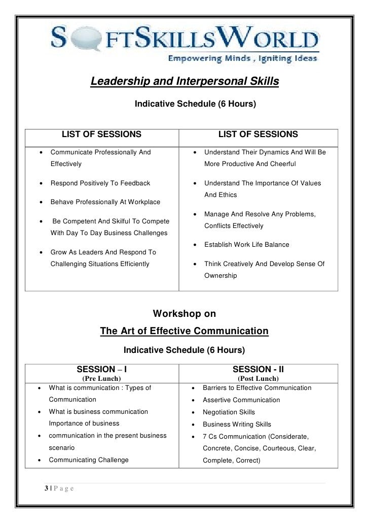 Master Proposal Soft Skills World