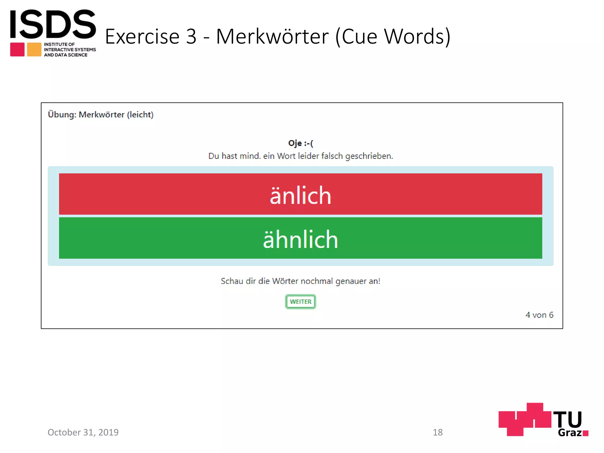 Exercise 3 - Merkwörter (Cue Words)
October 31, 2019 18
 