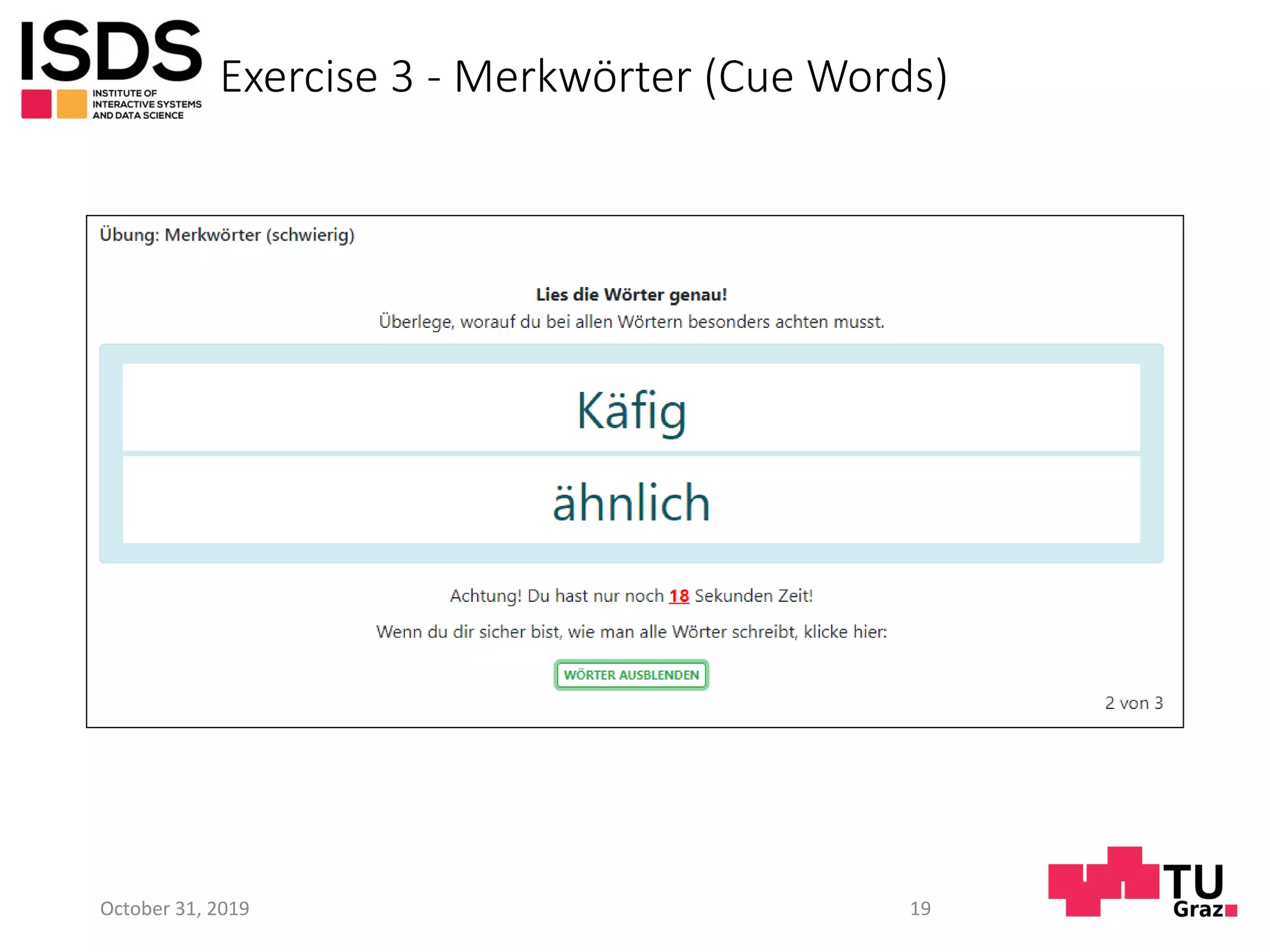 Exercise 3 - Merkwörter (Cue Words)
October 31, 2019 19
 