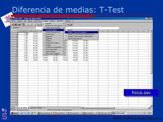 Diferencia de medias: T-Testfisica.savSPSS: POP Psicología Educativa