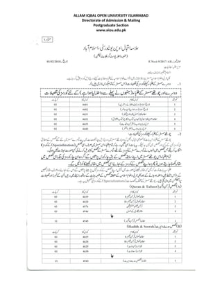AIOU : B.ED , M.ED AND MA EDUCATION PROGRAM | PDF