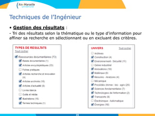 Techniques de l’Ingénieur
• Traduction
Depuis la page « Ressources Documentaires » : traducteur de
termes techniques en 4 langues : français, anglais, allemand et
espagnol,
 
