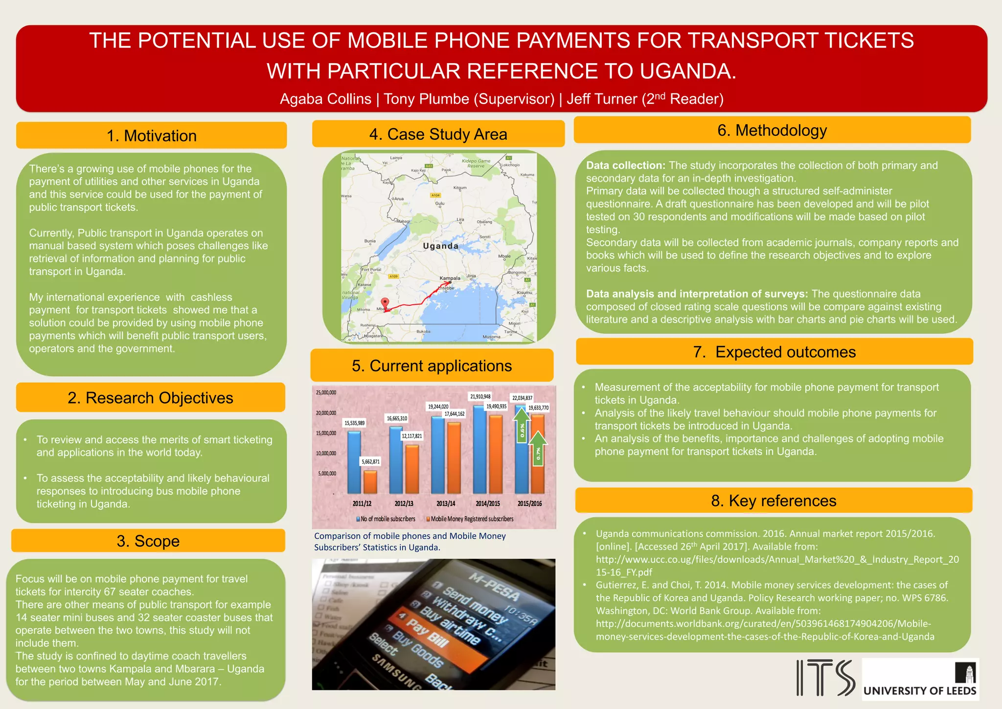 (CityConnect,2017)
1. Research Context
Despite a raised profile in recent years the modal share for cycling in
West Yorkshire is 0.8% of all commuting trips, half the national average
(Rogers, 2013).
 CityConnect is a £6m cycling infrastructure/promotion programme
managed by West Yorkshire Combined Authority and funded by the
Department for Transport
 It aims to make cycling “the natural choice for short journeys”
 The first physical leg, CS1, opened in June 2016 from west Leeds to
Bradford
By February 2017, 100,000 trips had been made on CS1, but limited
work has taken place so far to gauge usage by local residents.
2. Transport and identity theory
Traditionally, predictions of transport mode choice have been based on cost,
time and effort (Van Acker et al, 2013). However, these theories don’t ex-
plain differences in transport choices by “individuals in similar situations
and with similar socio-economic circumstances” (Heinen, et al 2011; Hei-
nen, 2016).
Now, a burgeoning body of work “suggests that decisions to cycle are af-
fected by perceptions of ‘bicyclists’ in the community, and whether or not an
individual wants to be identified with that group” (Sherwin, 2014).
“Transport identities, social-role identities, self-identities and place identi-
ties are important predictors of mode choice and change” (Heinen, 2016).
Identity theory in transport can be largely ascribed to :
 cultural identity (e.g. ethnicity)
 social identity, indicating identification with a group or social category
(Tajfel and Turner, 1986), i.e. a link between the self and social structure
(Stryker, 1987).
 Self identity, or the meaning that individuals attach to themselves
(Heinen, 2016). A value set rather than a role.
 The identities that local residents assume and/or subscribe to may there-
fore have an influence on their transport choices and use of CS1.
Increasing cycling could:
 Enhance air quality
 Reduce congestion
 Increase access to services
 Improve physical and mental
health
CityConnect - Cycling and Identity in Leeds
Daniel Gillett, MSc Sustainability in Transport, pt08djg@leeds.ac.uk Supervisors – Eva Heinen and Caroline Mullen
5. Application of findings
West Yorkshire Combined Authority’s Transport Strategy and the Leeds City
Council Interim Transport Strategy both support the goals of the Strategic
Economic Plan for West Yorkshire, which aims to achieve “good”, or sustaina-
ble, growth for the region.
As both transport documents pledge to increase cycling levels, a deeper un-
derstanding of why people do or do not cycle will be desirable when encourag-
ing behaviour change, even where segregated infrastructure is provided.
Work done to understand the role that identity can play in making the decision
whether to cycle, not cycle, or opt for a different transport mode could there-
fore potentially be used to inform promotional campaigns or individual inter-
ventions designed to encourage cycling and address identity roles or values
which might obstruct positive decisions on travelling by bike.
3. Research Goals
This dissertation uses identity theory to explore the extent to which identity
can influence the decision to cycle and might influence the patronage of CS1.
As a comparatively risky area to cycle (Lovelace, 2016), many people in West
Yorkshire cite danger as a barrier to cycling. CityConnect aims to challenge
this be providing dedicated, segregated infrastructure.
Therefore, it will be worthwhile to investigate whether identity remains an in-
fluential factor in the decision making process even when cycling provision is
promoted as “safe”. Considering that the scheme also attempts to normalise
cycling through promotional or “soft” measures, the data may also provide
some insight into potential promotional measures specific to the area.
Key Research Questions
 Who do residents living along CS1 perceive as cyclists? Who is cycling for?
Who cycles?
 Do residents’ social identities (i.e. their societal roles) or self identity (i.e.
their personal values) influence their decision to cycle?
 Would it be acceptable within a resident’s direct, less-direct and wider so-
cial circles to identify, or be identified, as a cyclist?
4. Methodology
(IndicesofDeprivationexplorer2015)
As CS1 passes through a diverse range of communities, there
is likely to be a valuable assortment of social identities and
identity values among residents.
i. Overview
This research will follow a qualitative approach based on a grounded theory meth-
odology, and comprise of interviews with residents living close to CS1. As notions
of identity involve emotional elements, the aim is to collect lived experiences of the
social world, so a qualitative approach is justified (Liamputtong and Ezzy, 2005; Bei-
rão and Cabral, 2007; Grosvenor, 2000).
ii. Literature review
Literature will be reviewed in further detail to inform questioning and establish an a
priori knowledge base for use in inductive data analysis.
iii. Sample design and selection
The research sample will comprise residents living close to CS1. 10 regular cyclists
and 10 non-cyclists make up the target sample, but a saturation strategy may be
used to gain more data. Non-cyclists will be useful for exploring the identity deter-
minates that might inform transport decisions, while existing cyclists will provide
value by illuminating the identity roles and values held by cyclists. This will allow
comparison of similarities or differences between the two groups.
iv. Recruitment
The recruitment strategy will focus on attracting participants primarily through: so-
cial media; leafleting; announcements at community groups; contacting cycling
clubs/campaigns, and; comms with the CityConnect team.
Some demographics may be difficult to recruit, with any limitations noted and dis-
cussed in the analysis.
Participants will be interviewed using a semi-structured script informed by the litera-
ture review and research questions. Semi-structuring will allow participants to convey
authentic feelings that might not be touched upon using a rigid question structure.
Interviews will take place in a location where the participant feels comfortable talk-
ing, which may be a public space such as a café or community centre.
vi. Analysis
Analysis will follow an inductive Grounded Theory methodology (process taken from
Strauss and Corbin, 1998).
v. Interview procedure
(CityConnect,2017)
(ibikeLondon,2017)
 