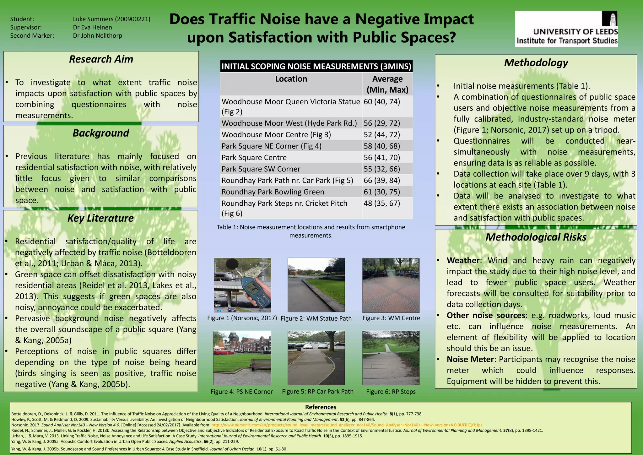 • What makes pedestrian zone BENEFICIAL?
• WHO benefits from pedestrian zones?
• What are conventional methods of pedestrian
zones projects ASSESSMENT (e.g. cost-
benefit analysis, multi-criteria analysis)?
• How local authorities make DECISIONS on
pedestrian zones development?
• What are potential DISBENEFITS and
TRADE-OFFS of pedestrian zones?
• Are there any international standards for
MEASUREMENT of walking?
• LITERATURE review
• SECONDARY DATA analysis
• MULTI-CRITERIA analysis
• SEMI- STRUCTURED INTERVIEW with
City of York Council representatives
Where and when is pedestrianization beneficial?
• York has one of the largest
pedestrian zones in Europe.
• According to the York Central
redevelopment plan (2016) there’s a
potential for redesign of footstreets.
BACKGROUND
OBJECTIVES
RESEARCH QUESTIONS PRELIMINARY RESULTS
METHODOLOGY
SCOPE
SOCIAL
SAFETY AND
PUBLIC HEALTH
ECONOMIC
ENVIRONMENTAL
URBAN
BENEFITS
WHO benefits from pedestrian zones?
URBAN
RESIDENTS
BUSINESSES
LOCAL
AUTHORITIES
TRADE-OFFS of pedestrian zones
TRAFFIC
PLANNING
UNAFFORDABLE
RENT FOR
RETAILERS
LIMITED ACCESSIBILITY
FOR MEDICAL/ FIRE
SERVICES, ETC.
Student: Mariia Melenteva
ID: 201074696
Programme: MSc Transport Planning
Supervisor: Dr Caroline Mullen
Second Reader:
Senior Research Fellow Bryan Matthews
DEFINE
economic benefits and
non-monetized values of
pedestrian zones
DEFINE
IDENTIFY
OUTLINE
disbenefits, trade-offs and
negative impacts of
pedestrian zones
parties which benefit from
pedestrian zones
key features of pedestrian
zones that bring benefits
“Walking is not only a natural right. Walking
is a legitimate use of public space and people
should be supported and encouraged to
choose to walk. Being an essential part of
sustainable mobility, walking improves health
and liveability of communities.”
International Federation of Pedestrians, 2016
 
