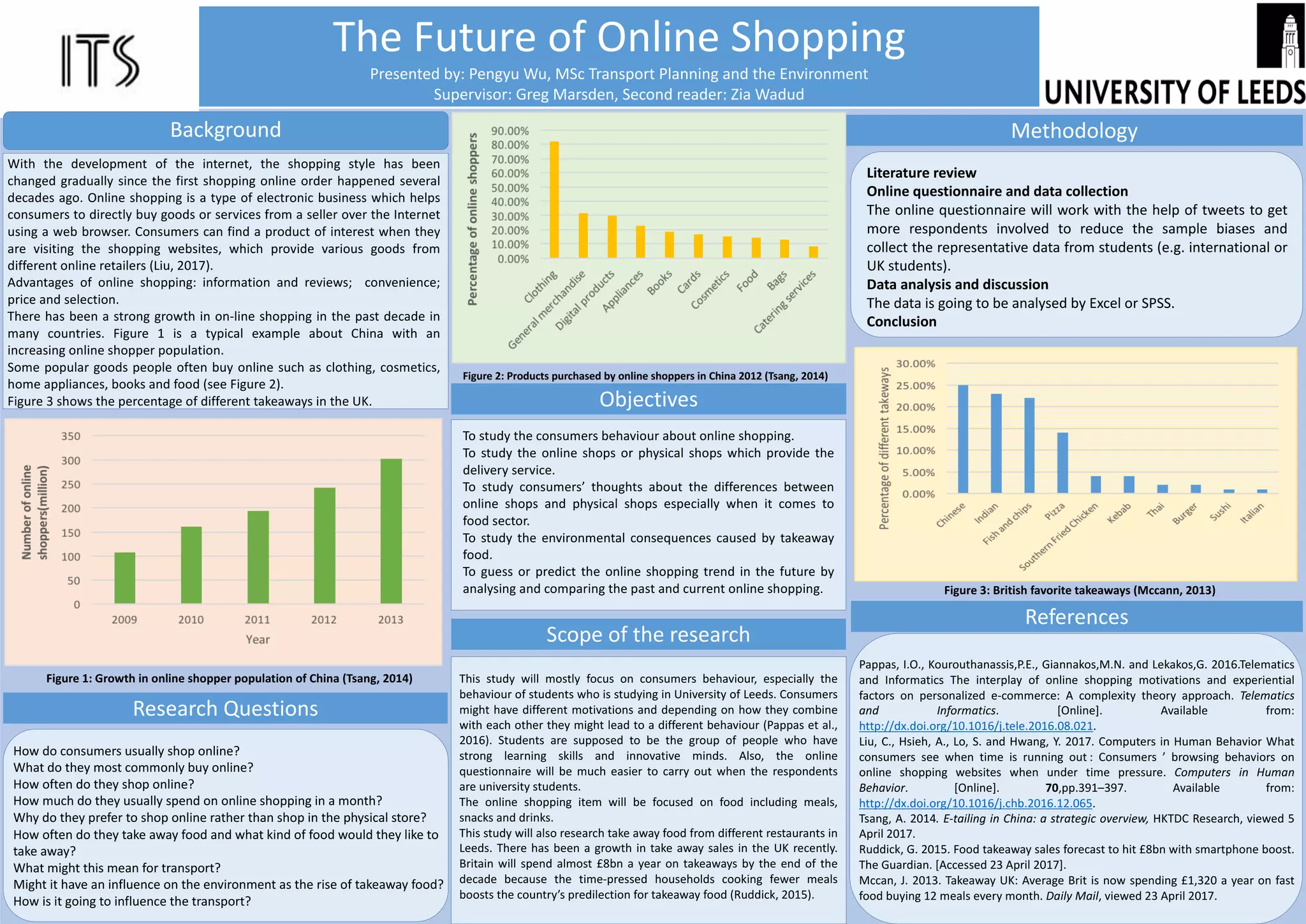 A PRACTICAL INVESTIGATION INTO UPGRADING TRAFFIC ASSIGNMENT FROM
STATIC TO DYNAMIC: OBSTACLES AND BENEFITS
Rajalekshmi Kaippallil Supervisor: Dr. Richard Connors, Michael Oliver (PTV Group)
MSc Transport Planning and Engineering Co-Supervisor: Prof. Simon Shepherd
1. BACKGROUND 3. METHODOLOGY 4. PROGRESS SO FAR
5. REFERENCES
2. OBJECTIVES
1. Carry out User Equilibrium (UE) assignment,
UE with junction modelling assignment,
mesoscopic (called Simulation Based
Assignment in VISUM) and microscopic
simulation for a test network.
2. Design different dynamic demand scenarios
to compare the congestion and journey times
of Simulation Based Assignment (SBA) with
the other approaches.
3. Explore the similarities and differences
between SBA and other modelling
approaches, and hence understand its
relevance to UK modelling practice (Web TAG).
UNIVERSITY OF LEEDS
Institute for Transport Studies (ITS)
a. Congested corridor from current Leeds
City Council SATURN model to be
imported to VISUM to run static
assignment. Outputs will be compared to
ensure that both results are similar.
b. Run UE with junction
modelling in VISUM.
c. Profile the constant demand
using count data to run
mesoscopic simulation.
f. Analyse and interpret the results. Therefore, critically
evaluate the WebTAG guidance and the possible role
of mesoscopic simulation in UK modelling practice.
e. Design different scenarios which can yield
results to understand each modelling
approach.
• Based on macroscopic traffic flow theory but can
also capture individual characteristics using
simplified car following theory (Meng et al, 2014).
• Can handle large scale networks and capture
temporal congestion phenomena
(Chiu et.al, 2010).
• Meanwood road is selected
against certain criteria and
later, cordoned from
SATURN.
• The cordoned corridor is
imported to VISUM.
SATURN VISUM
Average speed(km/hr)
Total Travel Time (sec)
Average Delay (sec)
• Bliemer, M., Raadsen, M., Romph, E. De,  Smits, E. (2013). Requirements for
Traffic Assignment Models for Strategic Transport Planning : A Critical
Assessment. In ATRF (pp. 1–25).
• Chiu, Y.-C., Bottom, J., Mahut, M., Paz, A., Balakrishna, R., Waller, T.,  Hicks, J.
(2010). A Primer for Dynamic Traffic Assignment. Transportation Research
Board.
• Department of Transport. (2014). Highway Assignment Modelling.
• Meng, M., Shao, C., Zeng, J.,  Dong, C. (2014). A simulation-based dynamic
traffic assignment model with combined modes. PROMET -
TrafficTransportation, 26(1), 65–73.
d. Run microsimulation to assess similarities and
differences with mesoscopic simulation.
• Compare summary statistics for
SATURN and VISUM.
 