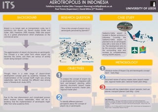 EVALUATING	THE	IMPACT	OF	ROAD	ASSET	MANAGEMENT	IN	NIGERIA
A	COMPARATIVE	STUDY	OF	PERFORMANCE	WITH	BEST	PRACTICE
MSc	(Eng)	Transport	Planning	and	Engineering
BACKGROUND
Name: FORTUNE	AGUNU 2016/17 Supervisor: ALAN	JEFFERY
Ø Asset	Management	is	a	methodical	process	of	
maintaining,	upgrading	and	operating	assets	in	a	cost	
effective	way.
Ø Every	country	in	the	world	prides	itself	in	its	road	
network	as	it	is	one	of	its	biggest	assets.	This	is	
because	it	is	vital	to	ensuring	the	safe	movement	of	
people,	trade	and	economic	growth.	If	the	road	
network	deteriorates	to	a	poor	condition,	these	
national	objectives	will	be	compromised.
Ø In	order	to	avoid	this	problem,	many	countries	have	
adopted	the	Asset	Management	approach.
Ø The	use	of	Asset	Management	in	organising	road	
networks	management	is	now	an	internationally	
accepted	approach.
Ø Nigeria	has	a	national	road	network	of	about	
200000km	making	it	the	largest	road	network	in	
West	Africa	and	the	second	largest	in	Southern	
Sahara.
Ø The	road	sector	accounts	for	about	90	per	cent	of	all	
freight	and	passenger	movements	in	the	country,	
therefore	making	it	central	to	Nigeria’s	economic	
growth.
Ø These	road	networks	are	poorly	maintained	and	are	
often	cited	as	the	cause	for	the	country’s	high	rate	of	
traffic	fatalities.
Ø In	a	report	published	by	the	National	Planning	
Commission	in	2015	on	the	current	state	of	
infrastructure,	an	estimated	40%	of	federal	road	
network	were	in	poor	condition,	30%	in	fair	condition	
and	27%	in	good	condition.
PROPOSED	METHODOLOGY
REFERENCES
Ø Analyse	asset	management	and	principal	
requirements	for	the	implementation	of	asset	
management;
Ø Review	literatures	on	existing	and	recent	road	
management	and	maintenance	programmes	of	the	
organisation;
Ø Identify	the	problem	areas	that	need	to	be	addressed	
in	implementing	the	asset	management	process;
Ø Identify	asset	management	performance	indicators	
and	weigh	their	level	of	importance;
Ø Develop	simple	and	appropriate	tools	for	
maintenance	and	how	to	apply	them;	and
Ø Develop	the	process	of	measuring	performance	and	
recommend	the	most	appropriate	asset	management	
best	practice.
Adetola A.,	2014.	Public–Private	Collaboration:	A	
Panacea	to	Road	Assets	Management	in	
Nigeria. International	Journal	of	Construction	Supply	
Chain	Management.
BSI,	2014.	ISO	55000	Asset	Management	– Overview,	
Principles	and	Terminology.	BSI	Standards	Limited.
Geddes,	et,	al.,	2016.	Research	on	New	Asset	
Management	Approaches	for	Maintaining	and	
Improving	Local	Road	Access. Africa	Community	Access	
Partnership.
Typical	road	management	cycle	
WHY	NIGERIA? OBJECTIVES
Literature
Review
Comments	
and	Findings
Analysis	of
Survey	Data
Secondary
Data
Primary
Data
RESEARCH	QUESTION
How	to	develop	an	effective	way	of	using	Asset	
Management	in	facilitating	proper	management	of	road	
assets?
1
2 3
4
5
 