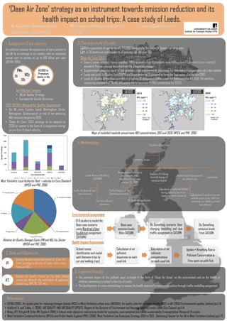 Costs & Route Choice Proportions For Choice Sets Satisfying RSUE(min); q = 100
RSUE(min) choice sets must satisfy:
min 𝑡𝑖|𝑖∈𝐶 ≤ 𝑡𝑗, ∀ 𝑗 ∉ 𝐶
e.g. for 𝐶 = {2,3},
min 𝑡𝑖|𝑖∈{2,3} = 𝑡2 = 15.125
𝑡𝑗|𝑗∉{2,3}; 𝑡1 = 23, 𝑡4 = 17
15.125 ≤ 23, 17 ∴ {2,3} ∈ 𝐶 𝑅𝑆𝑈𝐸(𝑚𝑖𝑛)
Rasmussen et al (2015) and Watling et al (2015) have developed a
theoretical foundation for SUE-style approaches which do not suffer
from such scalability problems.
A new Restricted Stochastic User Equilibrium (RSUE) model is
formulated.
Here, in equilibrium, traffic is assigned only to the routes with travel
costs that are within a ‘threshold’ (φ) of the cost on the cheapest route.
No route considered attractive to drivers is left unused.
An issue remains, however, in how to specify the threshold function,
which is critical to the success of the approach.
Watling et al (2015) specify three important threshold functions RSUE(φ);
RSUE(min), RSUE(avg), and RSUE(max).
Choice sets for utilised paths satisfy these three threshold conditions if;
 An SUE solution exists for the utilised paths, and;
 The travel costs of the paths not in the choice set are greater than or equal to;
 The travel cost on the shortest utilised path RSUE(min)
 The average travel cost of the utilised paths RSUE(avg)
 The travel cost on the longest utilised path RSUE(max)
Example
OD Demand = 𝑞 = 0 up to 600
Given 𝑥𝑖 flow on path 𝑖, the average generalised costs (𝑡𝑖) of paths
𝑖 = 1,2,3,4 are:
𝑡1 𝑥1 = 23 +
𝑥1
21
𝑡3 𝑥3 = 24 +
𝑥3
12
𝑡2 𝑥2 = 12 +
𝑥2
32
𝑡4 𝑥4 = 17 +
𝑥4
17
Logit Traveller Route Choice Model:
𝑓𝑜𝑟 𝑐ℎ𝑜𝑖𝑐𝑒 𝑠𝑒𝑡 𝐶 ⊆ {1,2,3,4}
𝑝𝑟𝑜𝑝𝑜𝑟𝑡𝑖𝑜𝑛 𝑐ℎ𝑜𝑜𝑠𝑖𝑛𝑔 𝑝𝑎𝑡ℎ 𝑖 = 𝑝𝑖
=
𝑒−𝜃𝑡𝑖(𝑥 𝑖)
∀𝑗∈𝐶 𝑒−𝜃𝑡 𝑗(𝑥 𝑗)
𝑖𝑓 𝑖 ∈ 𝐶
0 𝑖𝑓 𝑖 ∉ 𝐶
Model parameter 𝜃 is assumed in this example to be equal to 1.
Plotting Route Choice Proportions Against Demand For All RSUE(min) Solutions
Every route in a road network connecting an origin and a destination has a
generalised travel cost related to some observable attributes of the route, for
example, time, distance, and toll.
The Stochastic User Equilibrium (SUE) Model
 Every route in the network is considered during traffic assignment; vehicle flows
are assigned to routes using Random Utility Models (RUMs).
 In equilibrium, route flows are randomly distributed but directly proportional to
the travel cost for that route; routes with high travel costs will probabilistically
receive small amounts of flow etc.
For large scale networks (e.g. international scale), solving for SUE results in
unfeasibly high computational requirements.
Choice Set (𝑪) 𝒕 𝟏 𝒕 𝟐 𝒕 𝟑 𝒕 𝟒 min 𝑡𝑖|𝑖∈𝐶 𝒑 𝟏 𝒑 𝟐 𝒑 𝟑 𝒑 𝟒
{2} 23.00000 15.12500 24.00000 17.00000 15.12500 0.00000 1.00000 0.00000 0.00000
{1,2} 23.00180 15.12382 24.00000 17.00000 15.12382 0.00038 0.99962 0.00000 0.00000
{2,3} 23.00000 15.12456 24.00116 17.00000 15.12456 0.00000 0.99986 0.00014 0.00000
{2,4} 23.00000 14.89570 24.00000 17.43163 14.89570 0.00000 0.92662 0.00000 0.07338
{1,2,3} 23.00180 15.12338 24.00116 17.00000 15.12338 0.00038 0.99948 0.00014 0.00000
{1,2,4} 23.00133 14.89498 24.00000 17.43134 14.89498 0.00028 0.92639 0.00000 0.07333
{2,3,4} 23.00000 14.89543 24.00086 17.43152 14.89543 0.00000 0.92654 0.00010 0.07336
A Problem
The example case studied here highlights a potentially significant weakness
with evaluating RSUE(min) solutions; an issue remains whether there could be
a rationale for favouring a particular solution, and if so, what is the rationale?
If we disregard the problem from a modelling perspective, and instead consider
the issue as a Network Design Problem, we can suggest desirable equilibrium
solutions that transport planners can then try to achieve, i.e. through policy
change.
A possible incentive could be to try and reduce the total network travel cost, and
hence choice sets could be selected to adhere to this.
In the case of our example, if we select the choice sets that result in the lowest
total network travel cost for that demand level, the route proportions would now
be:
For each choice set satisfying RSUE(min) conditions, the route choice proportions on the
utilised paths are plotted.
The number of choice sets satisfying RSUE(min) decreases as demand increases.
At low levels of demand, the proportion of travellers choosing path 2 (for all RSUE(min)
solutions) is high.
However, as demand increases, the proportion of travellers choosing paths 1,3,4
increases.
For demand greater than 580, there are no RSUE(min) solutions.
RED : Path 1
GREEN : Path 2
BLUE : Path 3
PINK: Path 4
Dissertation
The nature of my dissertation is investigative; my aim is to reach a
level of understanding that will set me up for further research in
this field, i.e. PhD.
The research areas I aim to cover in this dissertation are;
 Evaluating different specifications of the threshold function;
 Test whether solutions are always guaranteed to exist and be
unique;
 Devise and test several potential solution algorithms, in terms of
convergence speed and scalability to larger scale problems.
 