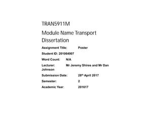 CONTEXTUAL BACKGROUND
In 2015, the World Health Organisation (WHO) estimated the road
deaths in India at 207,531, at 16.6 road deaths per 100,000
population (Global Status Report on Road Safety 2015, 2015).
Midway through the United Nations Decade of Action for Road Safety
2011-2020 in 2015, India signed the Brasilia Declaration through
which it has committed to halve road accident fatalities by 2020.
Following a public interest litigation (PIL) in 2014, the Supreme Court
(SC) of India constituted a Committee on Road Safety to monitor and
measure implementation of road safety laws. Also, the SC has since
made several ‘landmark’ judgements including directives on good
Samaritan laws, prohibition of alcohol shops within 500 metres of
National Highways, etc. However, pedestrian road safety (Table 1)
which is a major social, economic and public health issue doesn’t
appear to have any elicited specific attention yet.
Table 1: Discrepancies in data from different sources - Estimates of pedestrian share of
road fatalities in India
THEORETICAL BACKGROUND
Political system, policy design and characteristics of the target
population affect the implementation context and this (along with
the distinctness of pedestrian road safety involving the central
government (legislation), local government (municipal corporation)
and state government (traffic police and urban transport
department)) necessitates a case study of these specific context to
model the policy implementation (Meyers  Nielsen, 2012) (Figure
1). An understanding of both the legal provisions and power relations
– both legal and real, hierarchically both vertically and horizontally -
between stakeholders in the specific context of pedestrian road
safety in metropolitan cities is essential to formulate any informed
approach to address the evidence-to-action gap in this regard.
RESEARCH OBJECTIVE
To study the legal, institutional and discretionary dynamics of the
‘policy implementation context’ for pedestrian road safety in Indian
metropolitan cities with an aim to formulate a theoretical and
context-specific policy implementation framework to help inform
research and policy.
Prashanth D. Udayakumar | 201058088 | ts16pdu@leeds.ac.uk | MSc Transport Planning 2016-17
TRAN5911M Transport Dissertation, Institute for Transport Studies, Faculty of Environment
Supervisor: Louise Reardon | Second Reader: Gregory Marsden | Module Leader: Jeremy Shires
Pedestrian Road Safety: Towards a Policy Implementation Framework for
Metropolitan Cities in India
India Overall WHO/MoRTH (2015) ~9%
Hsiao et al. (2013) 37%
Mohan et al. (2015) 33%
Mumbai [2008-12] Mohan et al. (2015) 58%
Delhi [2013] Mohan et al. (2015) 47%
Figure 1: Skeletal Flow Diagram of Variables involved in Implementation Process (Sabatier, 1986)
METHODOLOGY AND DATA COLLECTION (Figure 2)
Applying Sabatier’s (1986) and Matland’s (1995) synthesis frameworks for
policy implementation on the central legislations concerning pedestrian safety
and Brasilia Declaration target in the example of southern Indian metropolitan
cities Bengaluru (~725 pedestrian deaths in 2014) and Chennai (~1050
pedestrian deaths in 2014), we use interviews and secondary data research to
study the “relationship between the politics of the legislative processes and
the administration of the resulting laws” (Meyers  Nielsen, 2012, p.305) and
the “incentive and contractual structures that align the interests of
implementing agents with policy-making principals” (p.305) to formulate a
policy implementation framework and frame recommendations.
Potential challenges for the study could be (i) balance between detail (given
time constraints) and robustness of two-case embedded design, (ii) availability
of sufficient number of interviewees.
REFERENCES
Hyder, A.A., Allen, K.A., Pietro, G.D., Adriazola, C.A., Sobel, R., Larson, K. and Peden, M. 2012. Addressing the Implementation Gap in Global Road Safety: Exploring
Features of an Effective Response and Introducing a 10-Country Program. American Journal of Public Health. 102(6), pp.1061-1067. | Lipsky, M., 1983. Street-Level
Bureaucracy: The Dilemmas of the Individual in Public Service. New York: Russell Sage Foundation. https://muse.jhu.edu/ (accessed April 5, 2017) | Meyers, M. K. 
Nielsen, V. L., 2012. Street-Level Bureaucrats and the Implementation of Public Policy. In: B. G. Peters  J. Pierre, eds. The SAGE Handbook of Public Adminisration. New
Delhi: SAGE Publications Limited, pp. 305-318. | Sabatier, P. A., 1986. Top-Down and Bottom-Up Approaches to Implementation Research: A Critical Analysis and
Suggested Synthesis. Journal of Public Policy, 6(1), pp. 21-48. | Tetali, S. et al., 2013. Qualitative study to explore stakeholder perceptions related to road safety in
Hyderabad, India. Injury: International Journal of the Care of the Injured, 44(4), p. S17–S23.
Stages (Dependent Variables) in the Implementation Process
Tractability of the Problem
1. Availability of valid technical theory and technology
2. Diversity of target-group behaviour
3. Target group as a percentage of the population
4. Extent of behavioural change required
Ability of Statute to Structure
Implementation
1. Clear and consistent objectives
2. Incorporation of adequate causal theory
3. Financial resources
4. Hierarchical integration with and among
implementing institutions
5. Decision-rules of implementing agencies
6. Recruitment of implementing officials
7. Formal access by outsiders
Non-statutory Variables affecting
Implementation
1. Socioeconomic conditions and
technology
2. Media attention to the problem
3. Public support
4. Attitudes and resources of
constituency groups
5. Support from sovereigns
6. Commitment and leadership skill of
implementing officials.
Policy Outputs of
Implementing Agencies
Compliance with
policy outputs by
target groups
Actual impacts of
policy outputs
Perceived
impacts of policy
outputs
Major revision in
statute
Figure 2: Methodology, Data Collection and Case Study Design
Expected
Results
Develop
Theory
Select
Cases
Design Data
Collection
Protocol
Bengaluru
Chennai
Individual
case report
Individual
case report
Write cross-case
report
Develop policy
implications
Modify theory
Make cross-case
conclusions
Case Study Design Methodology (Yin, 2009): (i) Exploratory case study; (ii) Analytic generalisation from
case study to theory; (iii) Construct validity, Internal validity, External validity  Reliability; (iv) Literal
versus theoretical replication; (v) Multiple-case embedded design, (vi) Mixed methods research
Syntheses of top-down and bottom-up policy implementation approaches (Sabatier, 1986; Lipsky, 1980;
Meyers and Nielsen, 2012); Advocacy-Coalition  Ambiguity-Conflict Models (Matland, 1995)
EVIDENCE-TO-ACTION
GAP
Semi-structured telephonic interviews (10*2)
Secondary data research and analysis
Snowball sampling
Supreme Court Committee (2014); Supreme Court Judgements
Brasilia Declaration (2015); Indian Penal Code (1860), Motor
Vehicles Act (1988), Rules of the Road Regulation (1989) and
National Urban Transport Policy (2006)
Guidelines for Road Safety Audit, Guidelines for Planning and
Implementation of Pedestrian Infrastructure and Comprehensive
Traffic  Transportation Plan for Bengaluru (2007)
Define and Design Prepare, Collect  Analyse
Analyse

Conclude
Research
Design
Data
Collection
Data Sources
News Media NGO Literature
Interviews with legal  policy
experts, government officials at
central  city levels, traffic police,
NGOs, users
Legislations and Policies
Pedestrian accident
statistics; Data on
Pedestrian Infrastructure
NGOs
Central, state
and local
governments
Judiciary
Pedestrians
Meaning of Successful Implementation (Matland, 1995)
Theory
RS-10 Study Results: Hyder et al.
(2012), Tetali et al. (2013)
Moderate policy ambiguity  low
policy conflict: Administrative/
Experimental implementation
Policy
evolution
AccidentStatistics
Two-case
embedded
case study
design
Case Study
Method
(Yin, 2003)
Biswarup Ganguly [GFDL (http://www.gnu.org/copyleft/fdl.html) or CC BY 3.0 (http://creativecommons.org/licenses/by/3.0)], via Wikimedia CommonsBy Ville Miettinen from Helsinki, Finland (Laxmi street) [CC BY 2.0 (http://creativecommons.org/licenses/by/2.0)], via Wikimedia Commons© vbel71 / Adobe Stock© Philophoto / Adobe Stock© Игор Чусь / Adobe Stock © TheFinalMiracle / Adobe Stock © suman / Adobe Stock
 