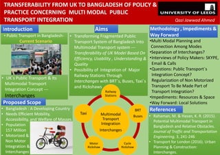 Prior
Evidence
Posterior
MODELLING
CONDITIONAL
FARE ELASTICITIES
OF RAIL DEMAND
The wide range of fares is present
along all history of UK rails. This
complex and sophisticated fare
structure benefits passengers
allowing more flexible trips, To
the industry, however, is left the
challenge of understand the
consumer behavior in this
context when forecasting
demand and stablishing fares.
Previous studies in price effects
on the demand have failed to
provide consistent and
convincing estimates of fare
elasticities causing significant
changes in their recommended
values over time. Later studies
have tried to improve the
estimates with aid of the surveys
data.
This work aims to study
alternative approaches to
estimate conditional fare
elasticities to improve the
forecast framework in the rail
industry.
S a m i r a M a r x
M S c T r a n s p o r t E c o n o m i c s
D r . J e r e m y T o n e r
S u p e r v i s o r
PASSENGER DEMAND FORECAST IN THE RAIL INDUSTRY
Conditional
Fare Elasticities
I. Quadratic Programming
B. Bayesian Hierachical Modelling
In place of a traditional demand forecast method, i.e. the four step model, rail demand models are based on the
relationship between changes in the volume of passengers and changes in the factors known as drivers of demand.
MOIRA
(specification of rail
services and capacity)
SUPPLY DEMAND
LENNON
(ticket sale database), adjusted by
changes in the drivers of demand
EDGE
(Exogenous
Demand Growth
Estimator)
Drivers of
Demand
Elasticities
Rail Forecast Framework
Main References:
ITS and Systra (2016), ‘Conditional elasticity of demand to fares - Final Report’.
Liu, Q., Otter, T. and Allenby, G.M., 2009. Measurement of own-and cross-price effects. Handbook of Pricing Research in
Marketing, p.61.
Worsley, T., 2012. Rail Demand Forecasting. Using the Passenger Demand Forecasting Handbook. On the Move – Supporting
Paper 2. RAC Foundation. URL:http://www.racfoundation.org/assets/rac_foundation/content/downloadables/pdfh-worsley-
dec2012.pdf. Accessed in 03.04.2017
DATA 39.680
observations
1.983
OD pairs
1995 ~ 2014
annual series
This study will be based in the Rail Usage and Drivers Dataset (RUDD), for Non-London Long
Distance. That contains a LENNON data extract as well as a large number of exogenous variables
that are matched to the individual observations.
They are factors that affect the rail patronage. The PDFH
(Passenger Demand Forecast Handbook - PDFH) identifies all
of the known drivers, broadly classified as:
WHAT ARE THE DRIVERS OF DEMAND?
We are here!
External Factors
GDP; employment;
population etc.
Quality of services
Fares
including interaction betwe-
en different types of tickets.
Conditional fare elasticities are given
by:
𝑐 = 𝑓 +  𝑓'
'
, where:
ESTIMATION OF CONDITIONAL FARE ELASTICTIES
CURRENT APPROACHES ALTERNATIVE APPROACHESx
Inequalities
Constraints
Estimation of elasticities based on
SP data (market research) scaled by
RP data (RUDD).
Generic form of the regression model (single or system of
equations):
Consists in applying inequality constraints to
the estimates.
ln 𝑉 =	 𝑓 ln 𝑃 +  𝑓' ln 𝑃' +  𝛽/ ln 𝐷𝐷 , where:
Joint RP-SP
modelling
Best
Approach
Free estimation
Slutsky
Symmetry
Constraint
Diversion Factors
Constraint
Own elasticities estimates
constraining cross elasticities
by ”best evidence”
Direct estimation of
conditional elasticities
Other Trials
WEAKNESS:
STRENGH: assure their algebraic sign will be
consistent
own-elasticties / cross-elasticities+-
𝑉 is the demand of ticket ;
is the fare own-elasticity of ticket ;
are the fare cross-elasticties for
other tickets.
𝑓
𝑓'
𝑃 and are the prices of tickets .
and ;
are the elasticities of others
drivers of demand ( );
𝛽/
𝑃'𝑖
𝑖
𝑘
𝑘
𝑖
𝐷𝐷
𝑐 is the conditional elasticity of ticket ;
is the fare own-elasticity of ticket ;
are the fare cross-elasticties for other tickets.
𝑓
𝑓'
𝑖
𝑖
𝑘
for some markets the resul-
ts were not satisfactory.
STRENGH: pooling techinque with
good results in price
effects analysis.
Departure from the traditional approach.
Analyse the evidence to formulate posterior
distributions for the estimates.
 