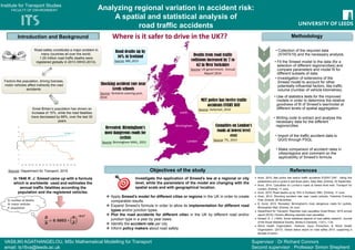 Optimization	of	Manchester	Metrolink Timetable
By: Yifan Huang ml15y4h@leeds.ac.uk Supervisor:	Dr.	Ronghui LiuMSc	Transport	Planning
Background
Ø Manchester	light	rail	system, Metrolink, opened	in	1992. It	
connected	Bury	and	Altrincham	and	expanded	to	Eccles	in	
2002(Knowles,	1996).	
Ø The	Department	for	Transport	(DfT)	planned	to	improve	more	
trams	in	the	fleet	and	increased	capacity	in	the	centre	of	city	
(West	and	Cushing,	2015).	
Ø Now,	11	Metrolink lines	are in use.	Containing both street	
running	and	underground	running.	
Ø The	aim	of	this	research	is	to coordinate energy	consumption
and	improve the service in different times of	the	day.
Objectives
Ø To	improve	the	timetable	and	considering the	whole	driving
cycle and including traction and brake.
Ø To	reduce	run	time	 unreliability	between	the	tram	stations,
considering	the	influence	of	other	surface	traffic.
Methodology
Introduction
Problem
1. Excessive	energy	consumption
2. Highly unreliable	run	time	between	the	tram	stations	
in	the	whole	network
Expected	Outcome
1.The	optimized	frequency and headway	can	be	calculated.
2.Minimize	Energy	can	be	calculated	and	will	be	compared	
with	the energy data before.
References:
1.Knowles,	R.D.,	1996.	Transport	impacts	of	Greater	
Manchester's	Metrolink light	rail	system.	Journal	of	Transport	
Geography,	4(1),	pp.1-14.
2. West,	L.	and	Cushing,	P.,	2015.	Expanding	and	Enhancing	
Manchester	Metrolink.	In European	Transport	Conference	2015.
Step2
Step2
Ø Use	suitable algorithm	to	solve this optimal	
problem
•Eg.	Genetic	algorithm(GA)
•Particle	Swarm	Optimization	and	Simulated	
Annealing	(PSO-SA)
Step3
Ø Data analysis
•Traffic	OD	data
•Traffic	flow	of	peak	hours	and	off-peak hours	
in	Metrolink system
•Energy	consumption	data	for	the	network
Ø Objective	function-minimize	energy	consumption
Energy	of	acceleration	time	one	tram	in	whole	stations	
𝐸 = 2%M(a * 𝑡
,
,

)2 ∗ N
Energy	of	deceleration	time	one	tram	in	whole	stations	
𝐸0 = 2%M(a * 𝑡0
,
,

)2 ∗ N
Energy	of	the	time	to	travel	at	maximum	speed	one	tram	in	
whole	stations-
𝐸1 = {𝑇4546 − [(* 𝑡
,
,

+ * 𝑡0
,
,

) : 𝑁 + 𝑡 : 𝑁 − 2 ]} : 𝐹 : 𝑉A1
So	𝑬 = ∑ ∑ 𝒇 𝒒
𝒒
𝟏 (𝑬 𝒂 + 𝑬 𝒃 + 𝑬 𝒙)𝒎
𝟏
Ø Constraints
• Train	operation	constraints
• Safety	headway	constraints
• Dwelling	time	constraints	--(𝑡
KL
)AK,≤ 𝑡
KL
≤ (𝑡
KL
)A1
• Integer	Constraints		-- 𝑞, 𝑥 ∈ 𝑍S
Step 1
Ø Assumptions
• Uniform headways
• No accident	
• Fixed	time	at	each	station
Second	Marker:Hongbo Ye
t
v
𝑡

𝑡0

𝑉A1
𝑡1

𝑡

𝑡1
T
𝑡
T
𝑡0
T
The	accelerating	and	braking	time	diagram
𝑡
,-The	acceleration	time	from	the	nth station
𝑡0
,
-The	deceleration	time	of	the	nth station
𝑡1
,-The	time	to	travel	at	maximum	speed	of	the	nth station
𝑡-Dwelling	time	of	train	i at	station	n	in	line	l
𝑉A1- Maximum	speed	of	the	tram
 