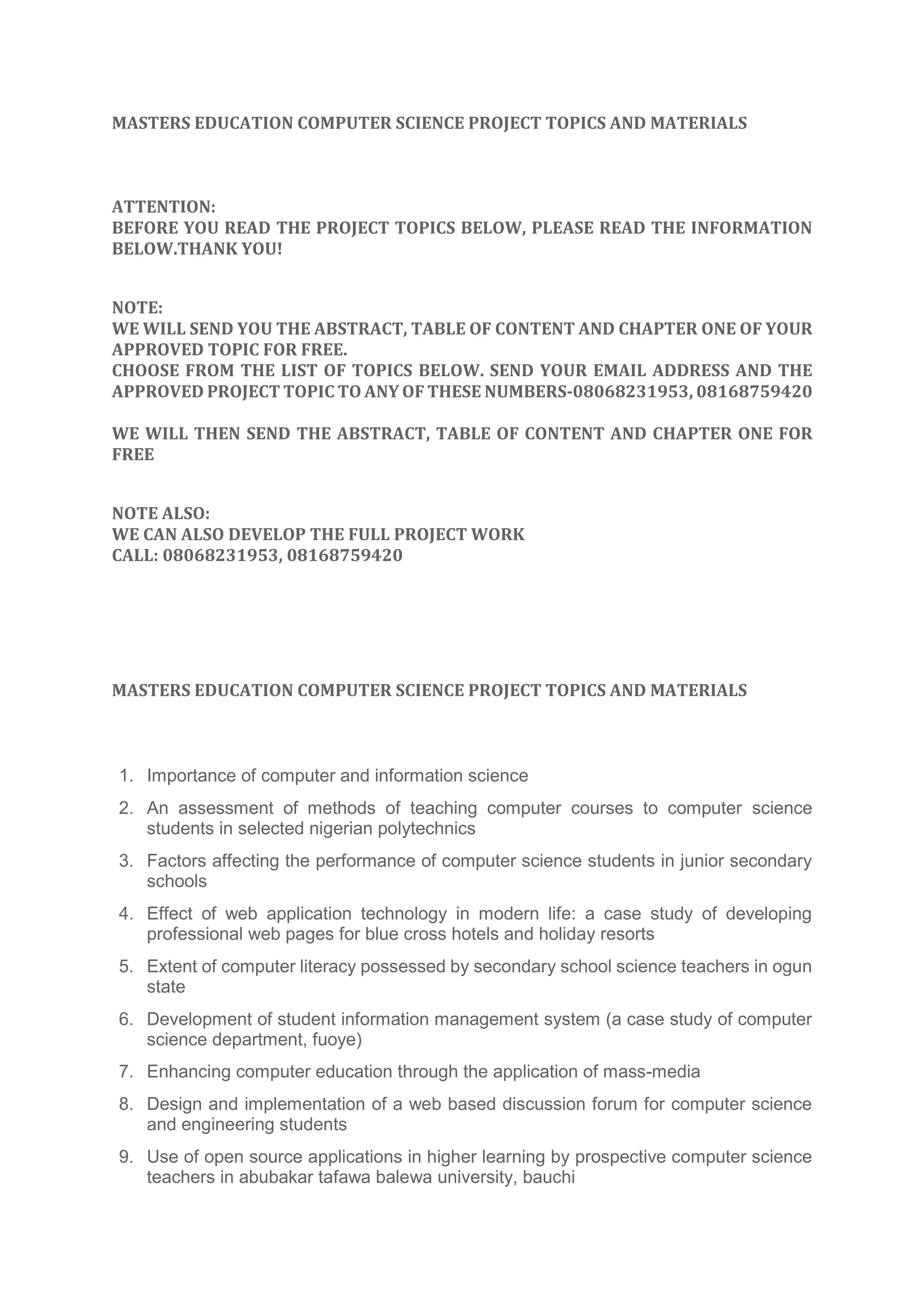 MASTERS EDUCATION COMPUTER SCIENCE PROJECT TOPICS AND MATERIALS docx masters-education-computer-science-project-topics-and-materials-docx