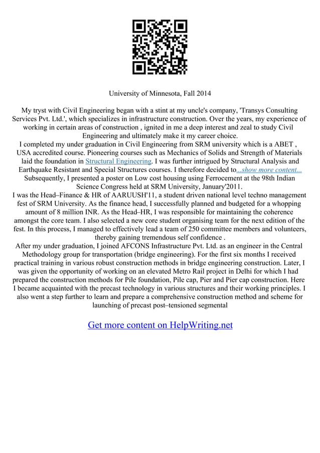 Masters Essay Sample