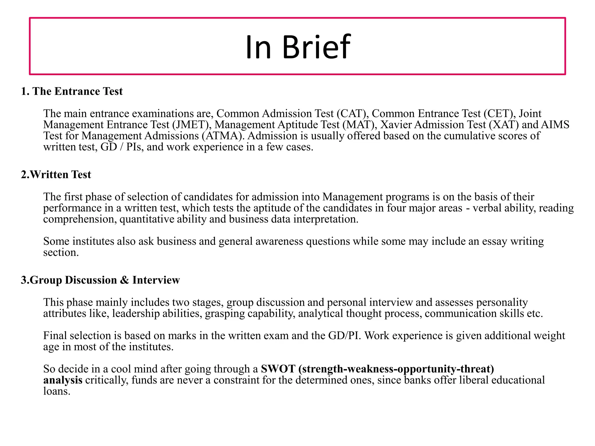 Common Admission Test (CAT) 2010The Indian Institutes of Management will conduct Common Admission Test (CAT) from CAT 2010 will be held in a 20 day window, between October 27 and November 23, 2010 . CAT is conducted by IIMs as a pre-requisite for admission to various management programmes of IIMs. These programmes area. Post Graduate Programmes in Management• IIM Ahmedabad PGP, PGP-ABM and PGP-PMP• IIM Bangalore PGP, PGSEM and PGPPM• IIM Calcutta PGP-PGDM and PGP-PGDCM• IIM Indore PGP and EPGP• IIM Kozhikode PGP• IIM Lucknow PGP and PGP-ABM• RGIIM Shillong PGPb. Fellow Programmes in Management (FPM) [equivalent to Ph.D.] of IIM Ahmedabad, IIM Bangalore, IIM Calcutta, IIM Indore, IIM Kozhikode, and IIM Lucknow