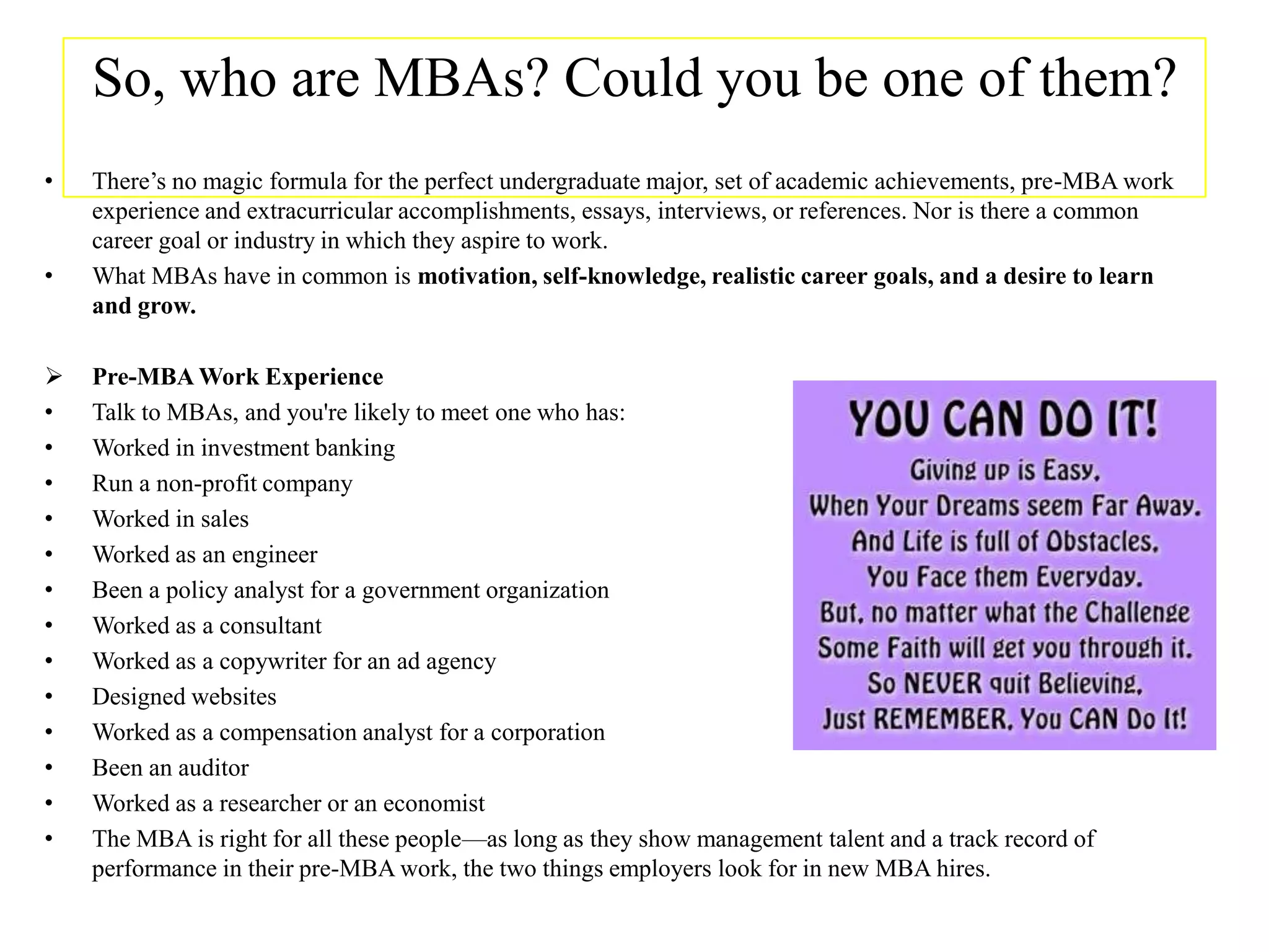 However, executive MBA, part time MBA, distance learning MBA and even online MBA courses are increasingly becoming popular in India. 