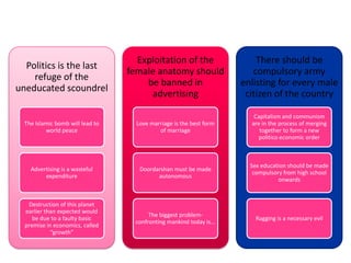                          Personal SkillsThe panel members look for initiative displayed by the candidate, his extent of self-confidence, his depth of knowledge, and level of understanding of the subject. Another important criterion would be the candidate's consistency in thinking and presentation of facts. The candidate must have his facts right. It is very important to see whether the candidate reiterates erroneous facts, whether he bombards others with data and confuses the issues at hand, whether he shows shallow understanding and superficial knowledge, etc. Such negative features if observed carefully may make the task or rejection easier.While selecting the right candidate, the ability in coherent organization and logical development of thought is looked for. Equally important would be his personal skill of logical and rational reasoning. Again, it would be useful to see whether he is relaxed, pleasant, courteous and co-operative .Moreover, it is extremely important to look for the vital skill of assertiveness  in the right candidates.