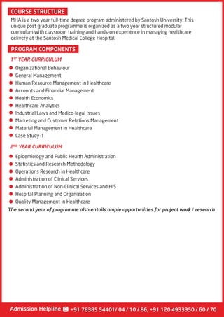 Masters in healthcare administration (MHA program) | PDF