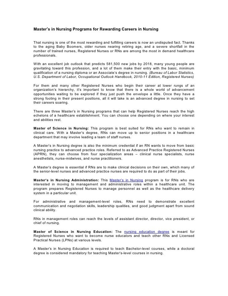 masters in nursing programs for rewarding careers in nursing rewarding careers