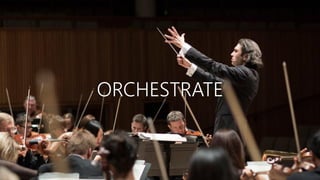 Orchestrate
• Team roles
ORCHESTRATE
 
