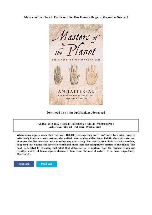 Masters Of The Planet The Search For Our Human Origins - 