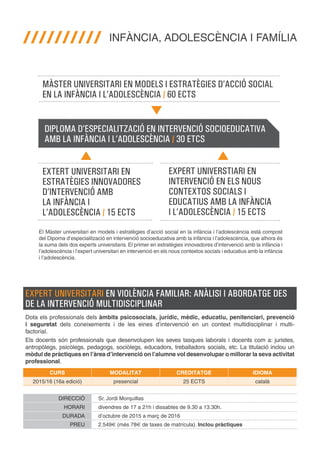 Màsters i Postgraus en Acció Social | Facultat Pere Tarrés. Universitat Ramon Llull