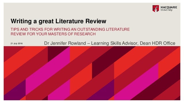 Masters thesis literature review
