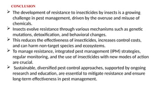 Re4sitance Development Insects DEVELOPMENT OF RESISTANCE TO INSECTICIDES BY INSECTS | PPTX