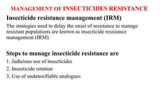Multiple Resistance Insecide DEVELOPMENT OF RESISTANCE TO INSECTICIDES BY INSECTS | PPT