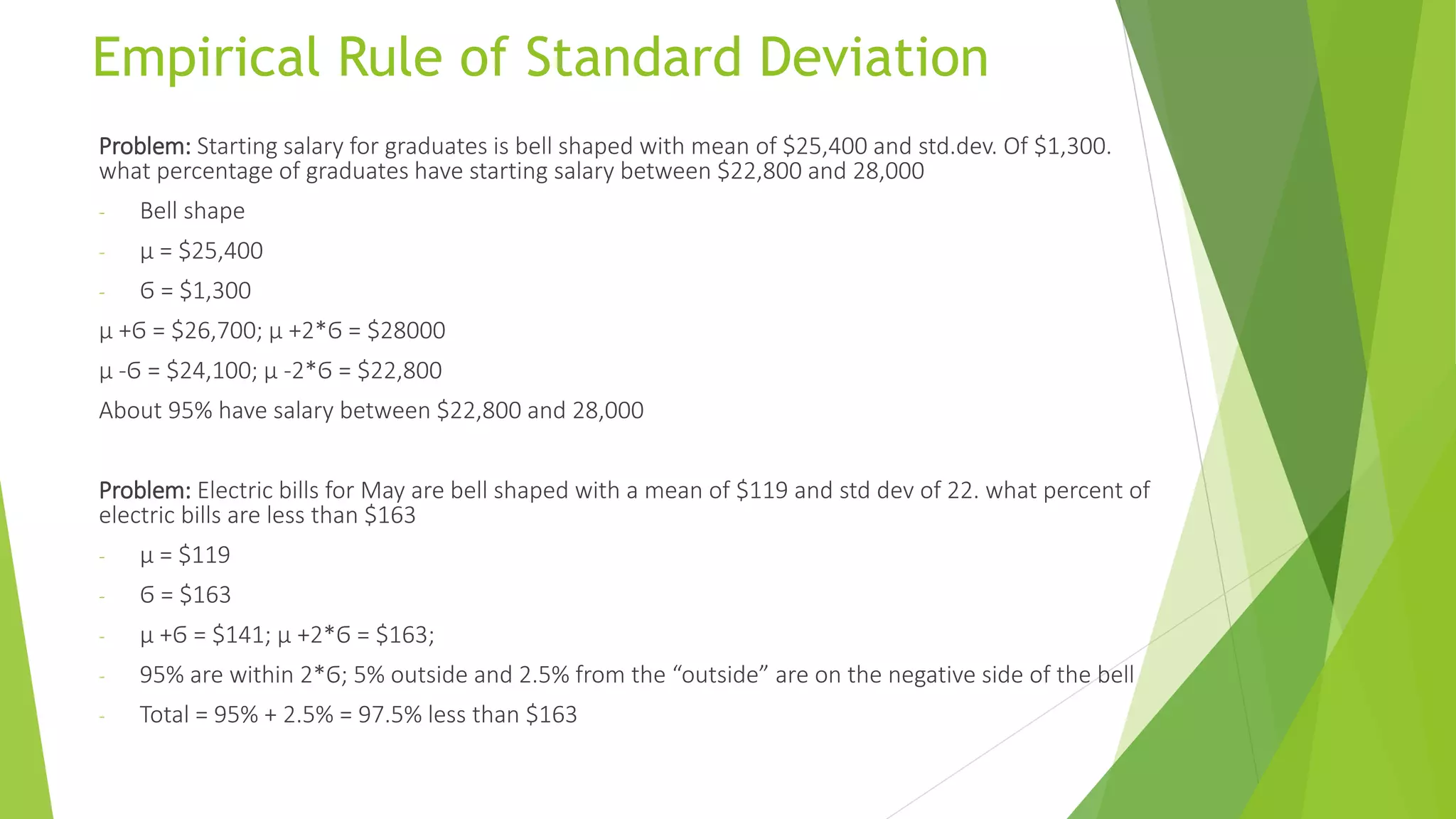 Master statistics 1#10 Empirical Rule of Standard Deviation | PPTX