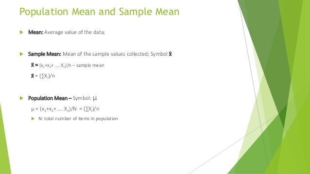 Understanding Statistics 1 5 Mean And Sample Mean