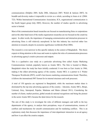 Importance of inter-department interaction in advertising agencies and ...