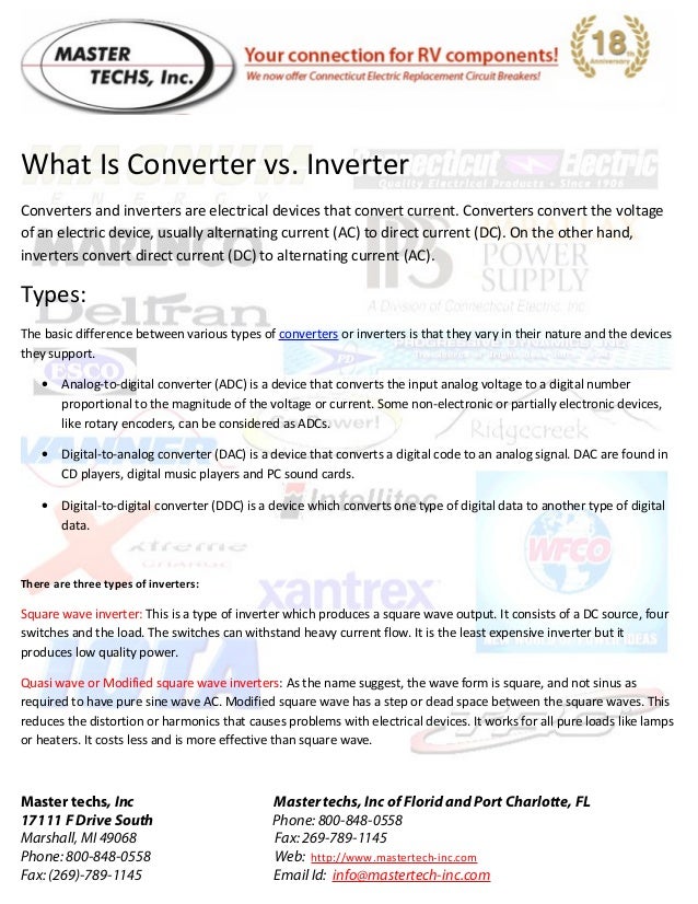 Mastertech inc present rv power converter & inverters tech support,pu…