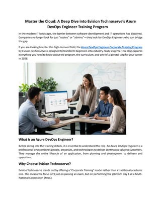 Master the Cloud: A Deep Dive into Evision Technoserve’s Azure DevOps ...