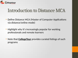 Distance Learning Mca Master the Future with a Distance MCA.pptx