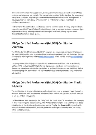Mastering the MLOps Certified Professional (MLOCP) for AI Deployment | PDF