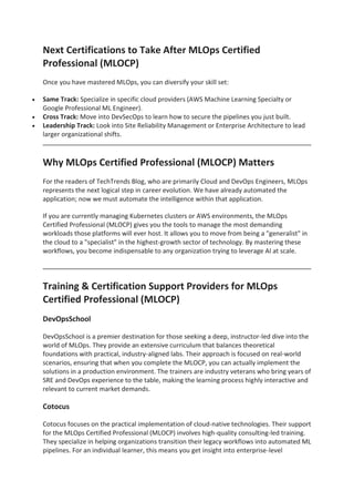 Mastering the MLOps Certified Professional (MLOCP) for AI Deployment | PDF