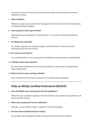 Mastering the MLOps Certified Professional (MLOCP) for AI Deployment | PDF