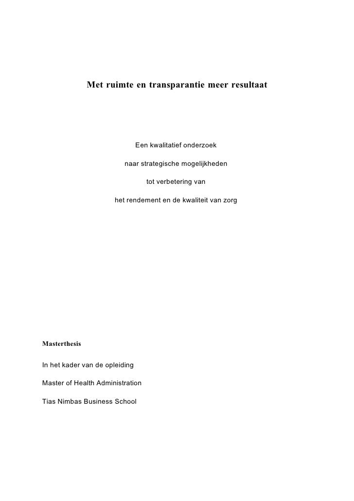 Master thesis kwantitatief onderzoek