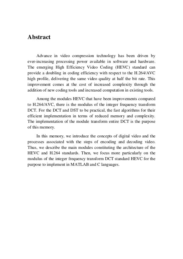 Master thesis on image processing