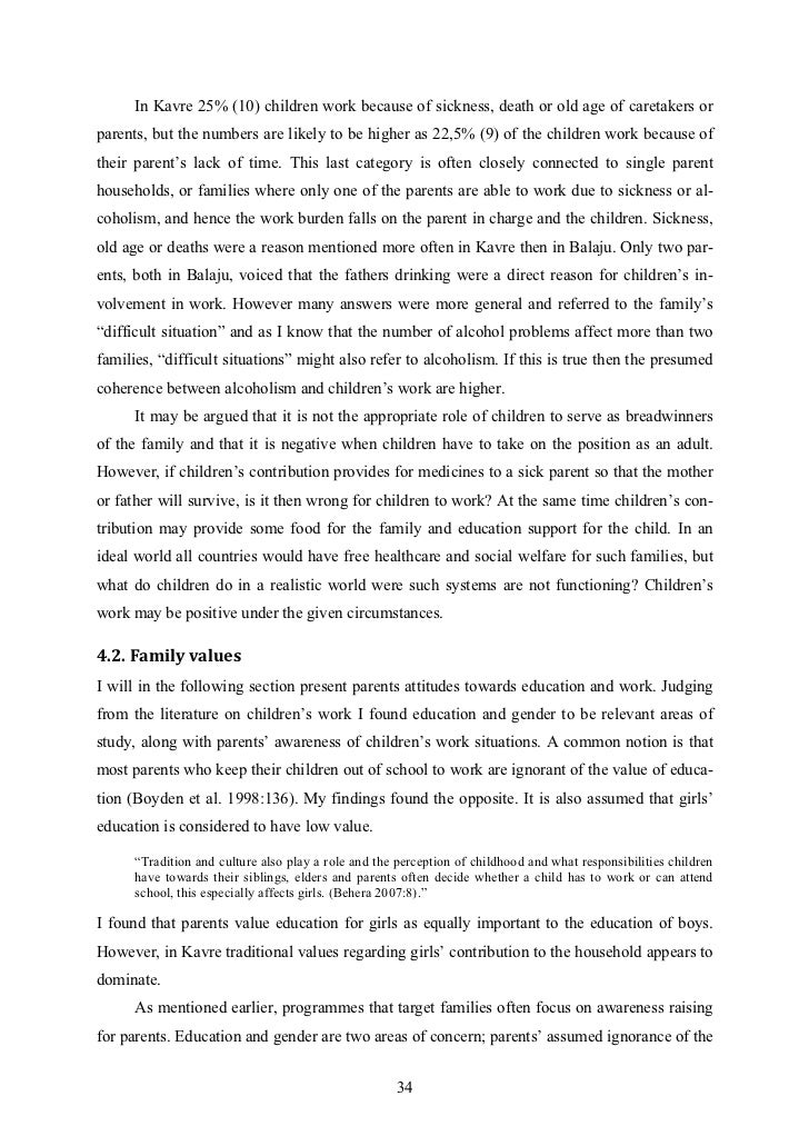 Thesis on family values