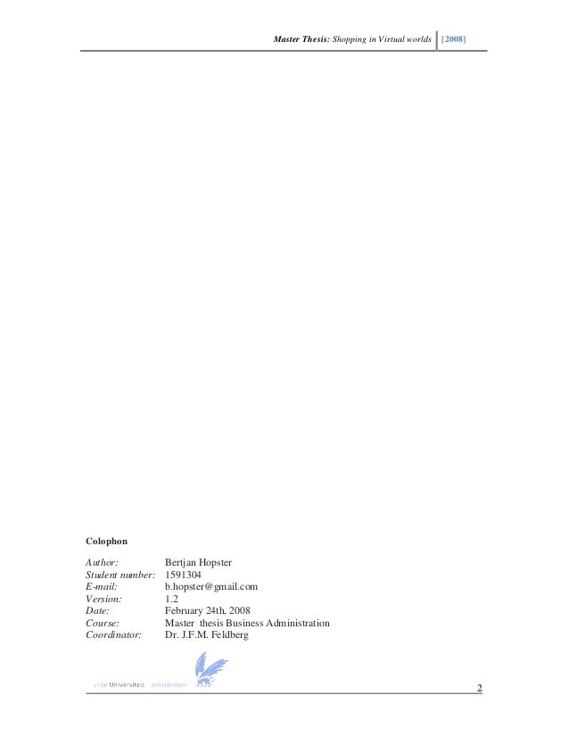 Master thesis on virtualization