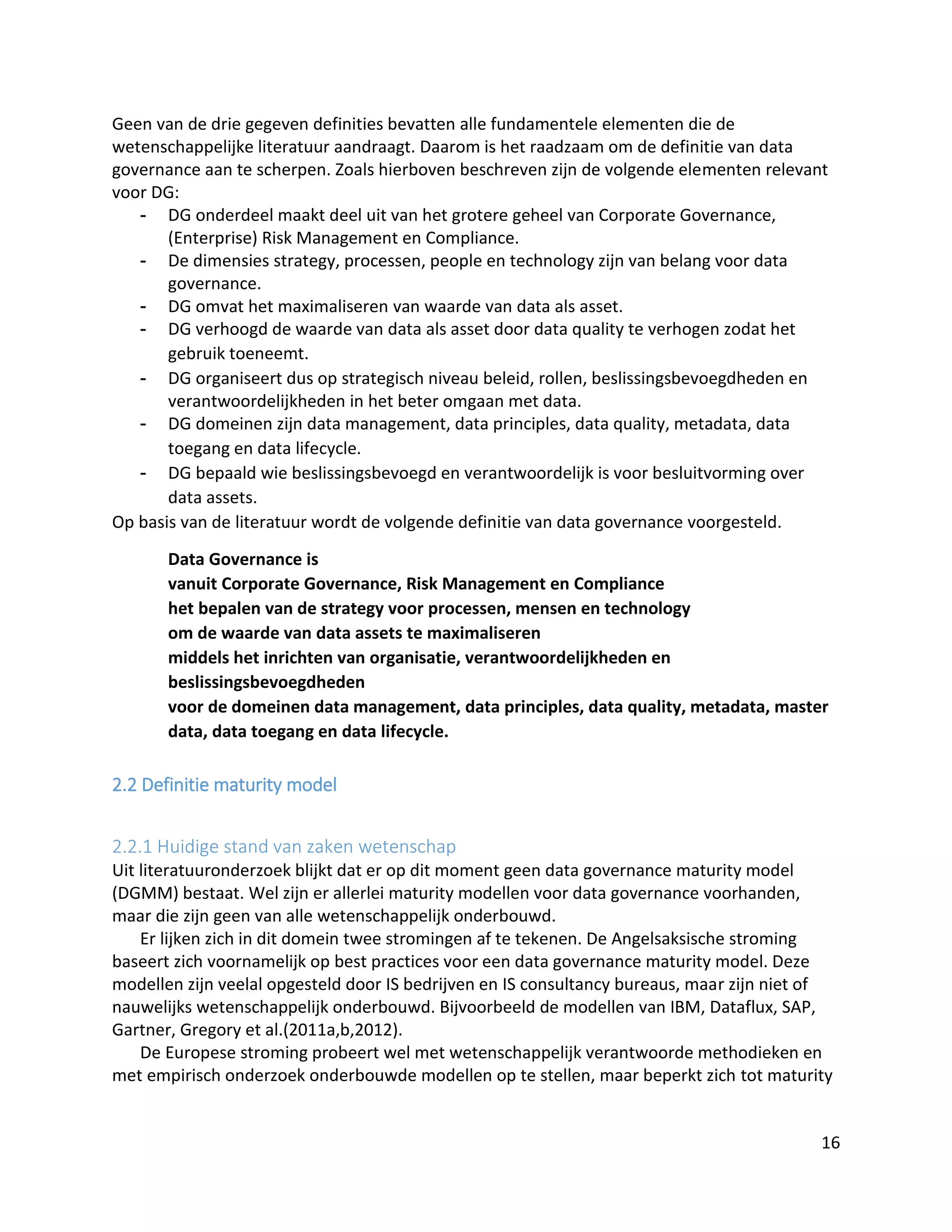 Master Thesis Data Governance Maturity Model - Jan Merkus MSc | PDF