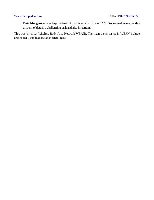 Master thesis wireless networking