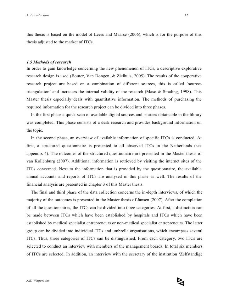 Master thesis health economics