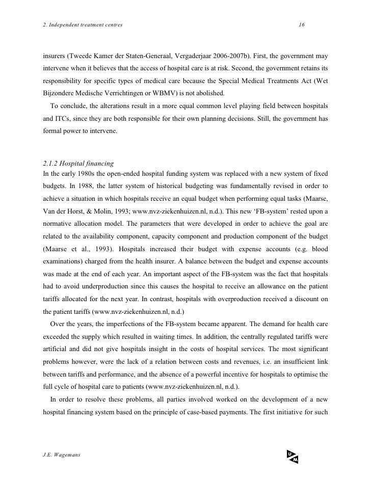 Master thesis health economics
