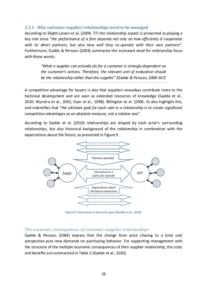 Master thesis supplier involvement