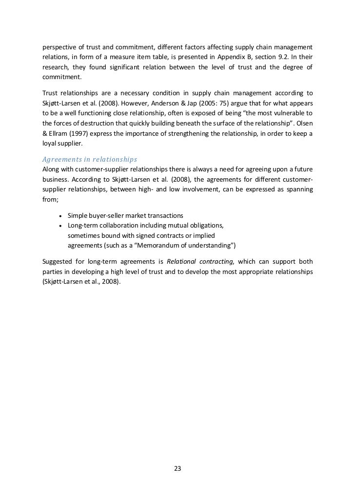 Master thesis supplier involvement