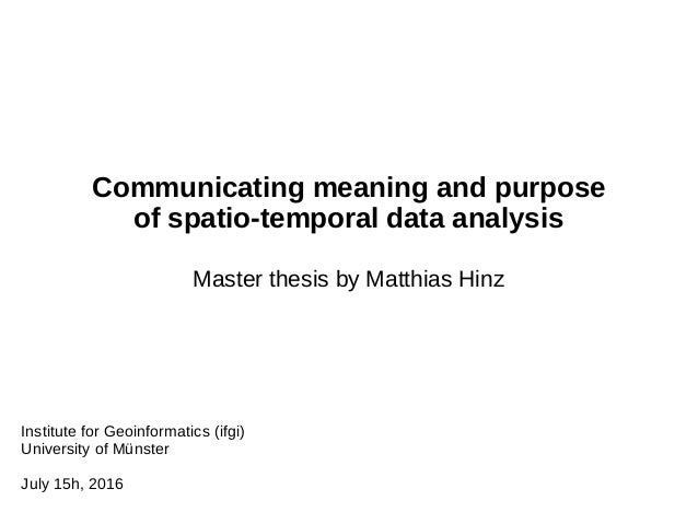 Purpose of masters thesis