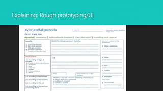 Explaining: Rough prototyping/UI
 
